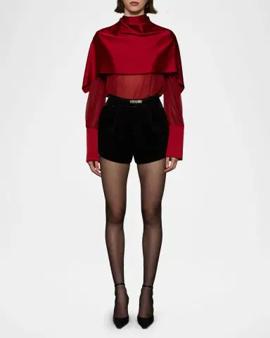 Et Ochs Aurelia Satin Capelet Long-Sleeve Top | Thumbnail 2 Et Ochs Aurelia Satin Capelet Long-Sleeve Top | Thumbnail 2