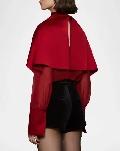 Et Ochs Aurelia Satin Capelet Long-Sleeve Top | Thumbnail 5 Et Ochs Aurelia Satin Capelet Long-Sleeve Top | Thumbnail 5