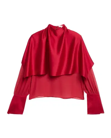Et Ochs Aurelia Satin Capelet Long-Sleeve Top | Thumbnail 1 Et Ochs Aurelia Satin Capelet Long-Sleeve Top | Thumbnail 1