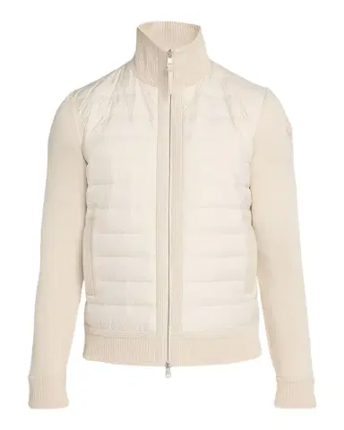Moncler en 's Padded Zip-Up Wool Cardigan | Thumbnail 1 Moncler en 's Padded Zip-Up Wool Cardigan | Thumbnail 1