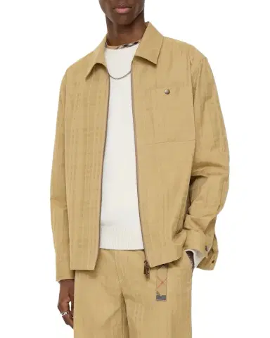 Burberry Men 's Check Cotton Full-Zip Overshirt | Thumbnail 1 Burberry Men 's Check Cotton Full-Zip Overshirt | Thumbnail 1
