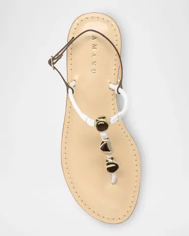 AMANU The Nairobi Leather T-Strap Sandals | Thumbnail 4 AMANU The Nairobi Leather T-Strap Sandals | Thumbnail 4