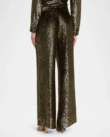 Libertine Vreeland Leopard Velvet Straight-Leg Trousers | Thumbnail 2 Libertine Vreeland Leopard Velvet Straight-Leg Trousers | Thumbnail 2