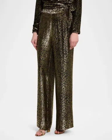 Libertine Vreeland Leopard Velvet Straight-Leg Trousers | Thumbnail 3 Libertine Vreeland Leopard Velvet Straight-Leg Trousers | Thumbnail 3