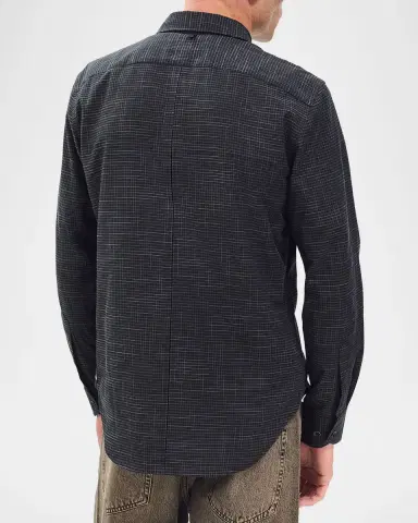 Rag & Bone Men 's Tomlin Cotton Crosshatch Button-Down Shirt | Thumbnail 3 Rag & Bone Men 's Tomlin Cotton Crosshatch Button-Down Shirt | Thumbnail 3