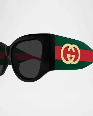 Gucci Web Stripe 55mm Oval Sunglasses | Thumbnail 3 Gucci Web Stripe 55mm Oval Sunglasses | Thumbnail 3