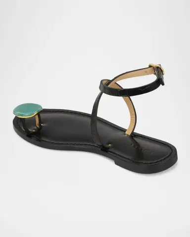 AMANU The Kigali Croc-Effect Leather Toe-Ring Sandals | Thumbnail 3 AMANU The Kigali Croc-Effect Leather Toe-Ring Sandals | Thumbnail 3