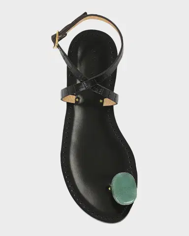 AMANU The Kigali Croc-Effect Leather Toe-Ring Sandals | Thumbnail 5 AMANU The Kigali Croc-Effect Leather Toe-Ring Sandals | Thumbnail 5