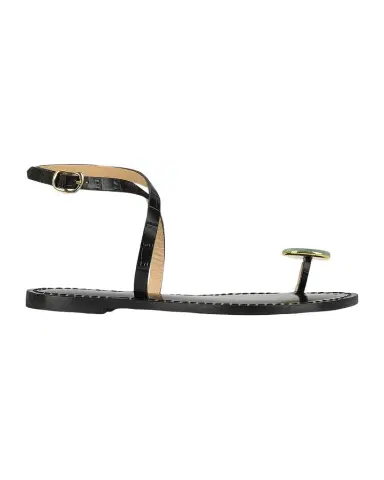AMANU The Kigali Croc-Effect Leather Toe-Ring Sandals | Thumbnail 1 AMANU The Kigali Croc-Effect Leather Toe-Ring Sandals | Thumbnail 1