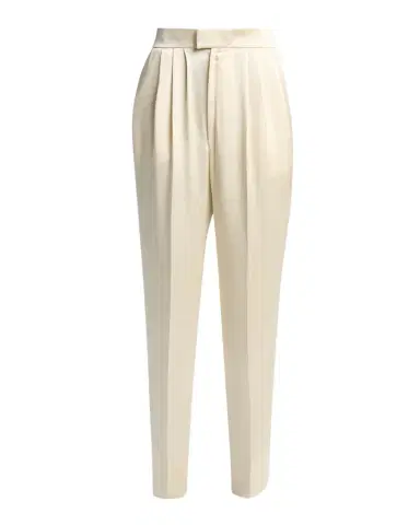 Saint Laurent Pleated Silk Slim-Leg Ankle Pants | Thumbnail 1 Saint Laurent Pleated Silk Slim-Leg Ankle Pants | Thumbnail 1