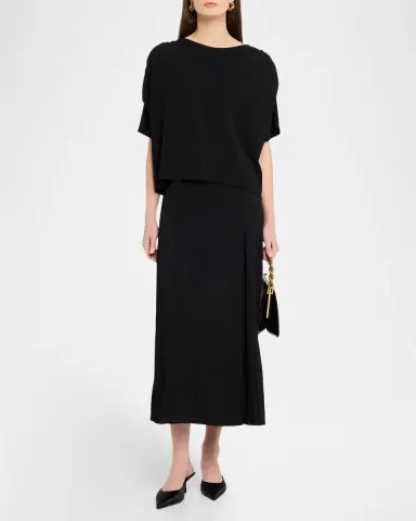 Weekend Max Mara Ruched-Shoulder Crewneck Top | Thumbnail 2 Weekend Max Mara Ruched-Shoulder Crewneck Top | Thumbnail 2