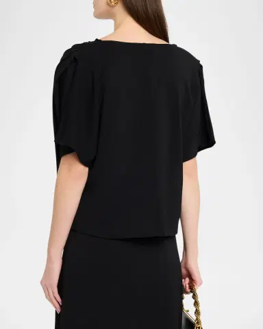 Weekend Max Mara Ruched-Shoulder Crewneck Top | Thumbnail 3 Weekend Max Mara Ruched-Shoulder Crewneck Top | Thumbnail 3