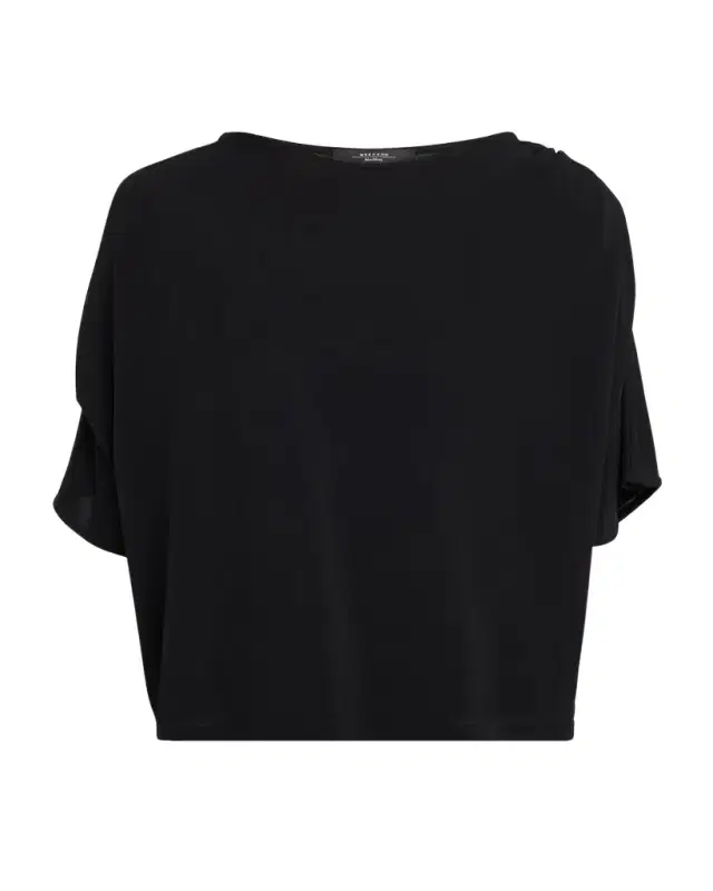 Ruched-Shoulder Crewneck Top Ruched-Shoulder Crewneck Top