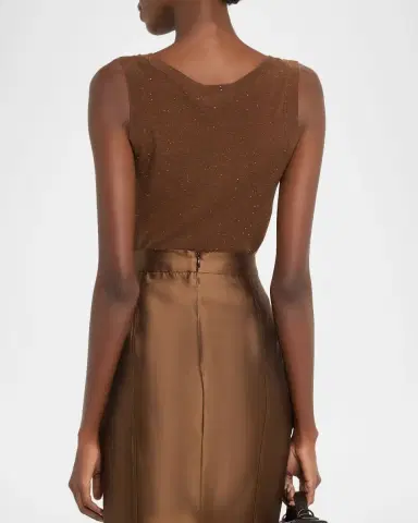 Max Mara Studio Sequin Silk-Wool Knit Tank Top | Thumbnail 3 Max Mara Studio Sequin Silk-Wool Knit Tank Top | Thumbnail 3