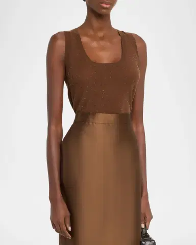 Max Mara Studio Sequin Silk-Wool Knit Tank Top | Thumbnail 4 Max Mara Studio Sequin Silk-Wool Knit Tank Top | Thumbnail 4