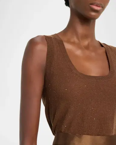Max Mara Studio Sequin Silk-Wool Knit Tank Top | Thumbnail 5 Max Mara Studio Sequin Silk-Wool Knit Tank Top | Thumbnail 5