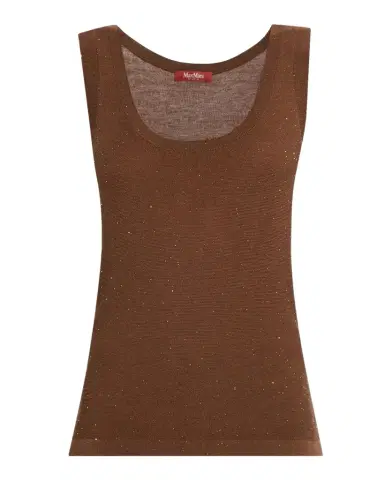 Max Mara Studio Sequin Silk-Wool Knit Tank Top | Thumbnail 1 Max Mara Studio Sequin Silk-Wool Knit Tank Top | Thumbnail 1
