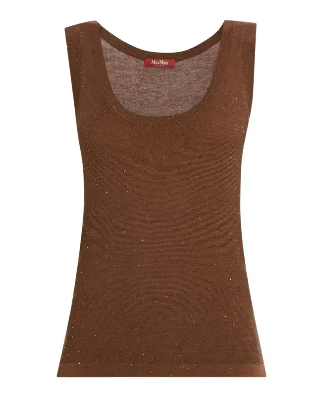 Sequin Silk-Wool Knit Tank Top Sequin Silk-Wool Knit Tank Top