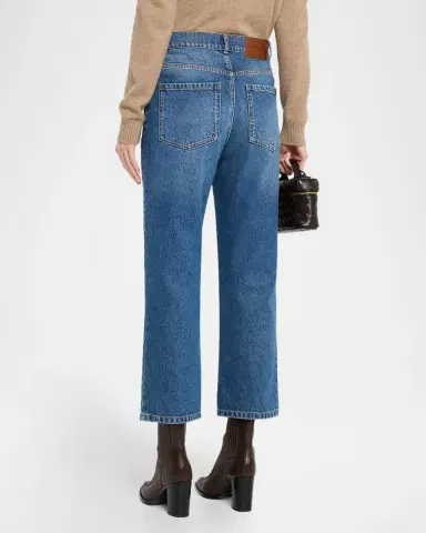 Weekend Max Mara Beaded Cotton Denim Crop Jeans | Thumbnail 2 Weekend Max Mara Beaded Cotton Denim Crop Jeans | Thumbnail 2