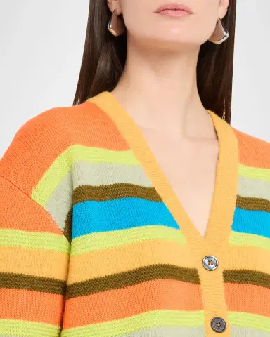 CHRISTOPHER JOHN ROGERS Multi-Stitch Relaxed Striped Cardigan | Thumbnail 5 CHRISTOPHER JOHN ROGERS Multi-Stitch Relaxed Striped Cardigan | Thumbnail 5