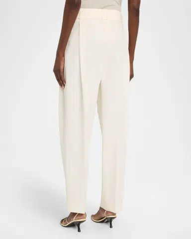 Co Pleated Cotton Tapered-Leg Ankle Pants With Belt | Thumbnail 2 Co Pleated Cotton Tapered-Leg Ankle Pants With Belt | Thumbnail 2