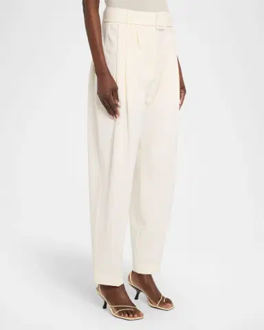 Co Pleated Cotton Tapered-Leg Ankle Pants With Belt | Thumbnail 3 Co Pleated Cotton Tapered-Leg Ankle Pants With Belt | Thumbnail 3