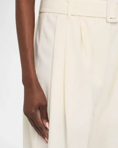 Co Pleated Cotton Tapered-Leg Ankle Pants With Belt | Thumbnail 4 Co Pleated Cotton Tapered-Leg Ankle Pants With Belt | Thumbnail 4