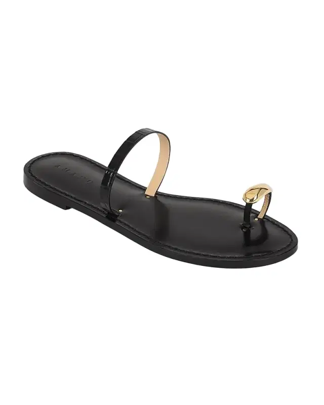 The Kibera Croc-Embossed Leather Toe-Ring Flat Sandals The Kibera Croc-Embossed Leather Toe-Ring Flat Sandals