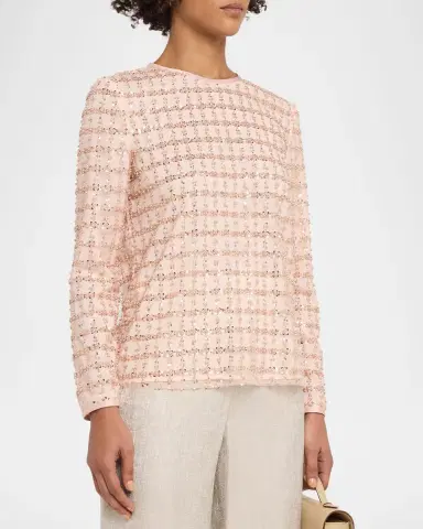 Emporio Armani Bead & Sequin Tulle Shirt | Thumbnail 4 Emporio Armani Bead & Sequin Tulle Shirt | Thumbnail 4