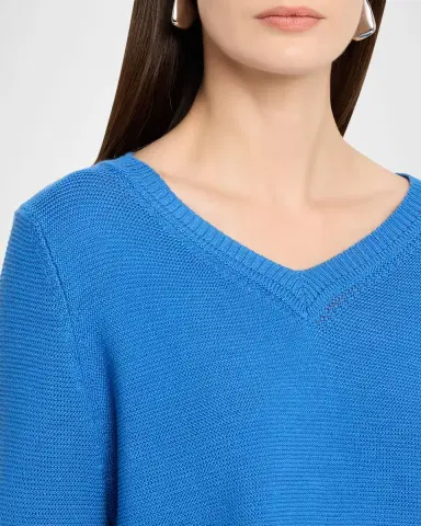 Weekend Max Mara V-Neck Cotton Knit Sweater | Thumbnail 4 Weekend Max Mara V-Neck Cotton Knit Sweater | Thumbnail 4