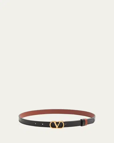Valentino Garavani VLogo Signature Reversible Calfskin Belt, 20mm | Thumbnail 3 Valentino Garavani VLogo Signature Reversible Calfskin Belt, 20mm | Thumbnail 3
