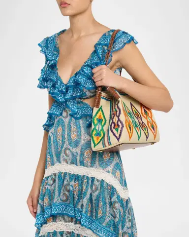 Etro Libra Medium Embroidered Shopping Shoulder Bag | Thumbnail 2 Etro Libra Medium Embroidered Shopping Shoulder Bag | Thumbnail 2