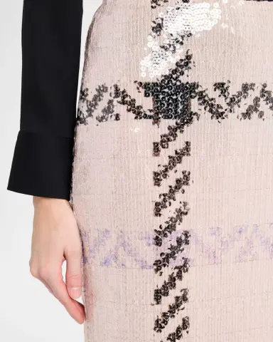 Brandon Maxwell The Mercer Paillette Check Midi Skirt | Thumbnail 5 Brandon Maxwell The Mercer Paillette Check Midi Skirt | Thumbnail 5