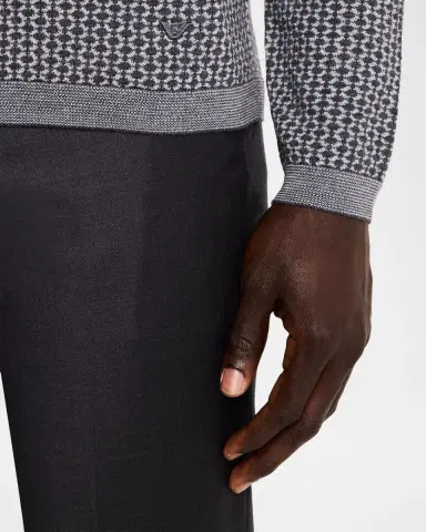 Emporio Armani Men's Wool Geometric Crewneck Sweater | Thumbnail 5 Emporio Armani Men's Wool Geometric Crewneck Sweater | Thumbnail 5