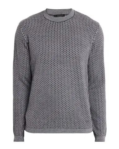 Emporio Armani Men's Wool Geometric Crewneck Sweater | Thumbnail 1 Emporio Armani Men's Wool Geometric Crewneck Sweater | Thumbnail 1