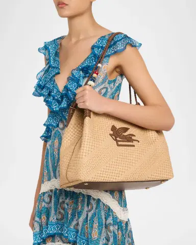 Etro Large Libra Raffia Shopping Tote Bag | Thumbnail 2 Etro Large Libra Raffia Shopping Tote Bag | Thumbnail 2