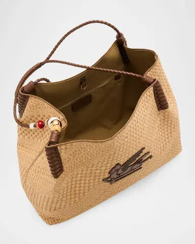 Etro Large Libra Raffia Shopping Tote Bag | Thumbnail 4 Etro Large Libra Raffia Shopping Tote Bag | Thumbnail 4