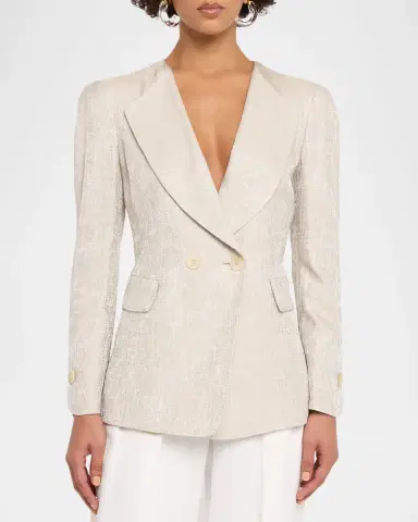 Emporio Armani Icon Double-Breasted Armure Jacquard Jacket | Thumbnail 4 Emporio Armani Icon Double-Breasted Armure Jacquard Jacket | Thumbnail 4