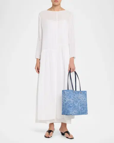 Etro Paisley Jacquard Denim Shopping Tote Bag | Thumbnail 5 Etro Paisley Jacquard Denim Shopping Tote Bag | Thumbnail 5