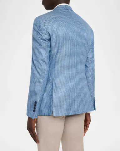 Emporio Armani Men's Micro-Check Bamboo Viscose G Line Sport Coat | Thumbnail 3 Emporio Armani Men's Micro-Check Bamboo Viscose G Line Sport Coat | Thumbnail 3