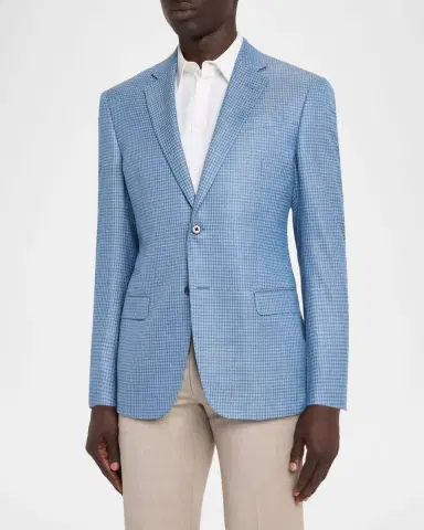 Emporio Armani Men's Micro-Check Bamboo Viscose G Line Sport Coat | Thumbnail 4 Emporio Armani Men's Micro-Check Bamboo Viscose G Line Sport Coat | Thumbnail 4