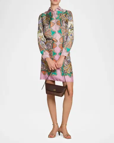 Etro Barchetta Leather & Paisley Jacquard Shoulder Bag | Thumbnail 4 Etro Barchetta Leather & Paisley Jacquard Shoulder Bag | Thumbnail 4