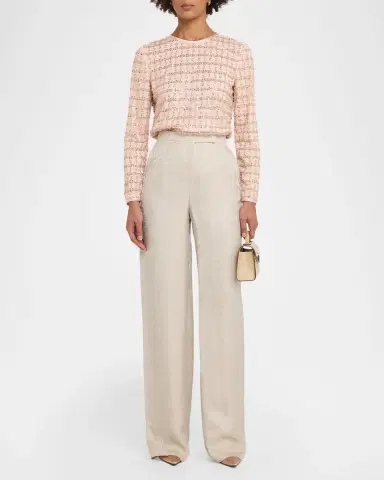 Emporio Armani Straight-Leg Shimmer Viscose Pants | Thumbnail 2 Emporio Armani Straight-Leg Shimmer Viscose Pants | Thumbnail 2