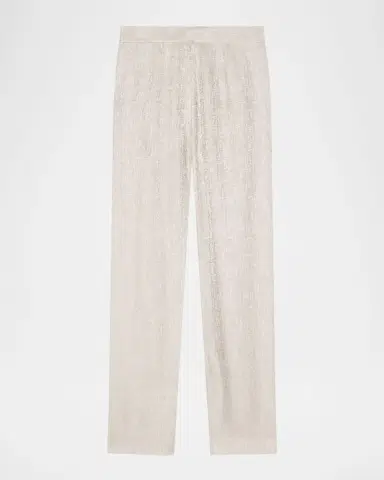Emporio Armani Straight-Leg Shimmer Viscose Pants | Thumbnail 3 Emporio Armani Straight-Leg Shimmer Viscose Pants | Thumbnail 3