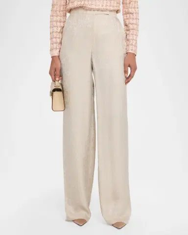 Emporio Armani Straight-Leg Shimmer Viscose Pants | Thumbnail 4 Emporio Armani Straight-Leg Shimmer Viscose Pants | Thumbnail 4