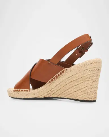 Tory Burch Turnlock Leather Slingback Espadrille Wedge Sandals | Thumbnail 3 Tory Burch Turnlock Leather Slingback Espadrille Wedge Sandals | Thumbnail 3