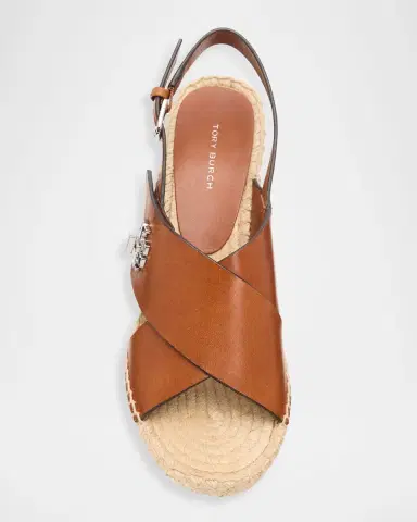 Tory Burch Turnlock Leather Slingback Espadrille Wedge Sandals | Thumbnail 5 Tory Burch Turnlock Leather Slingback Espadrille Wedge Sandals | Thumbnail 5