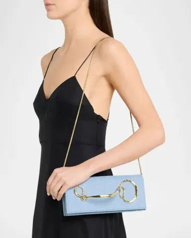 Alexis Bittar Twisted Cotton Chambray Clutch Bag | Thumbnail 2 Alexis Bittar Twisted Cotton Chambray Clutch Bag | Thumbnail 2