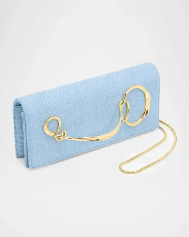 Alexis Bittar Twisted Cotton Chambray Clutch Bag | Thumbnail 6 Alexis Bittar Twisted Cotton Chambray Clutch Bag | Thumbnail 6
