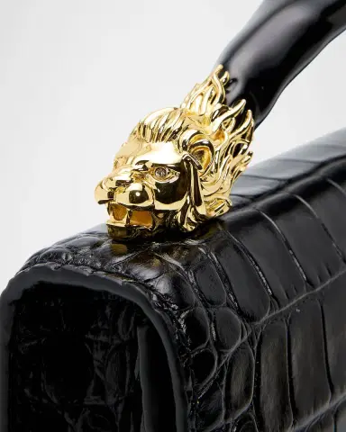ALEXIS BITTAR Lioness Croc-Embossed Top-Handle Bag | Thumbnail 4 ALEXIS BITTAR Lioness Croc-Embossed Top-Handle Bag | Thumbnail 4